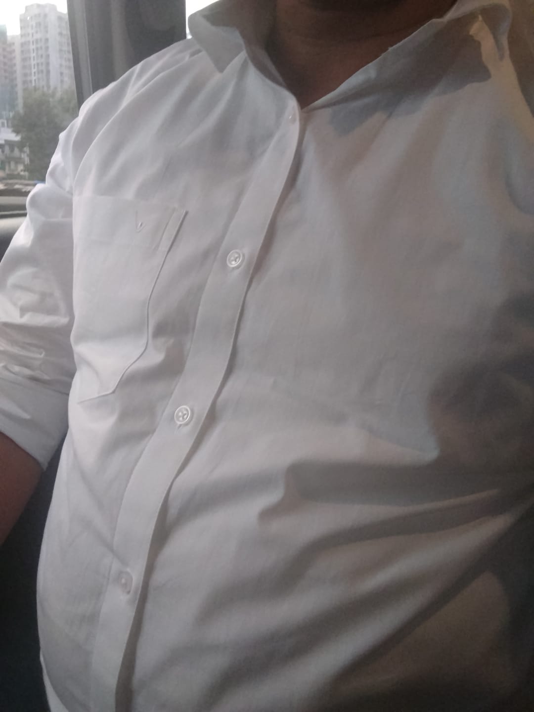 Customer photo review of Double Delight White Shirts - 2 Pcs Combo Pack
