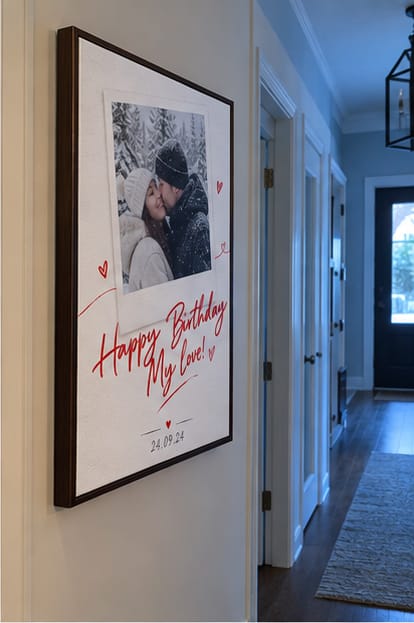 Customer photo review of Custom Birthday Couple Photo Canvas Wall Art