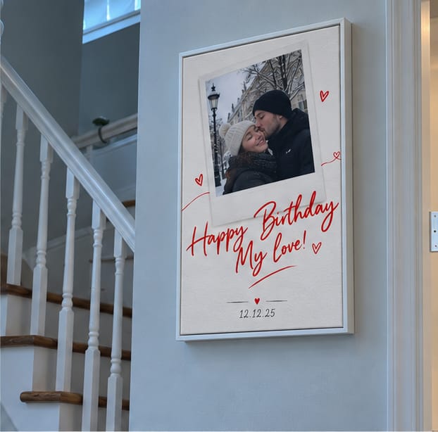 Customer photo review of Custom Birthday Couple Photo Canvas Wall Art