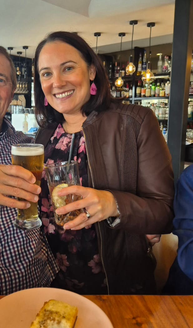 Customer photo review of Rosie Café Racer Jacket in Chocolate