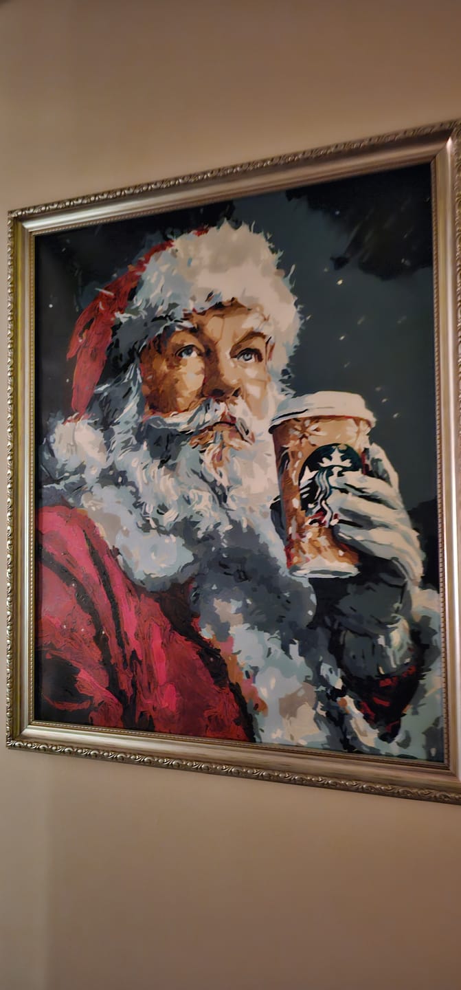 Customer photo review of Santa`s Latte | Paint by Number