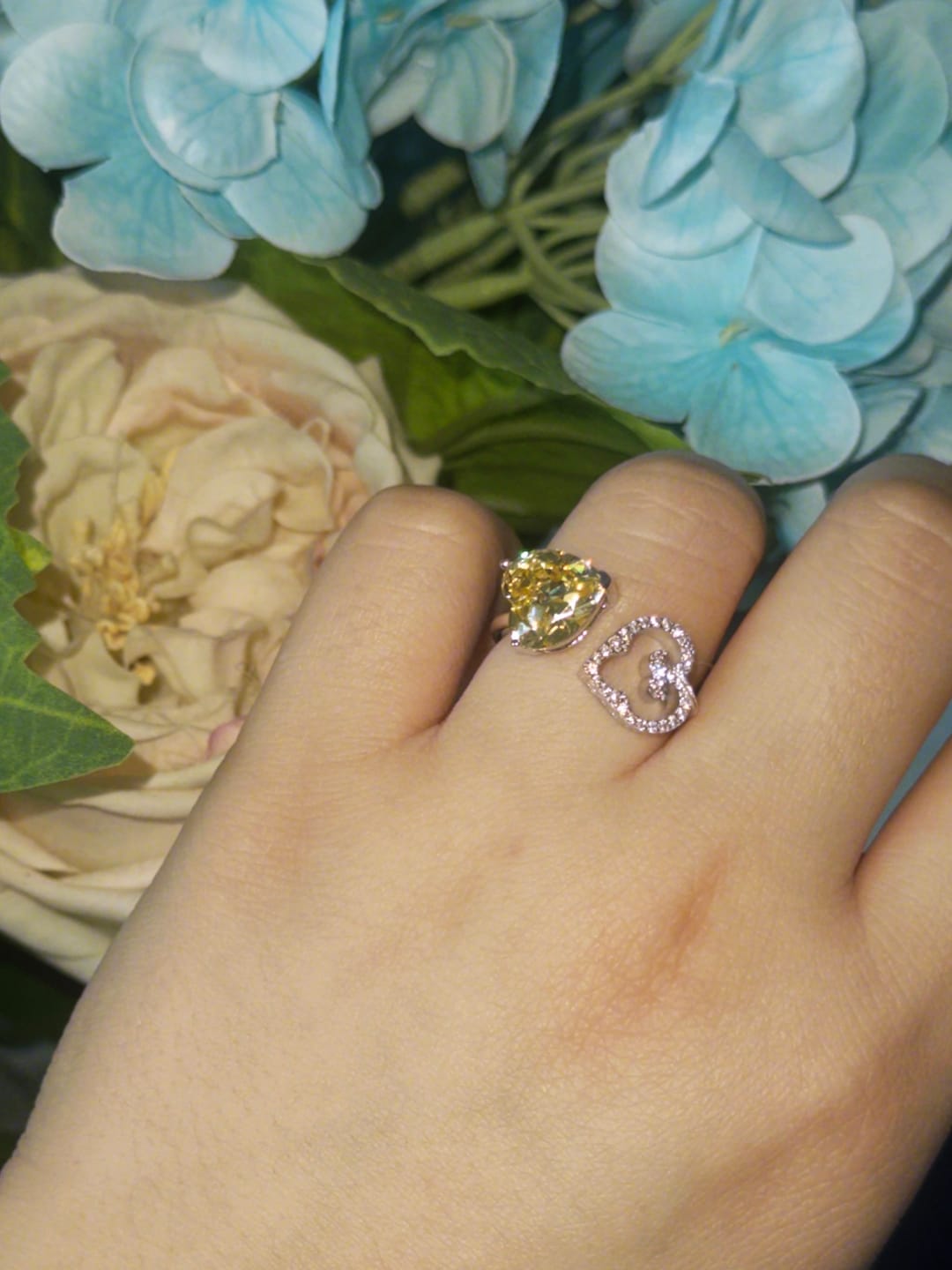 Customer photo review of Two Hearts Ring | Yellow Stone