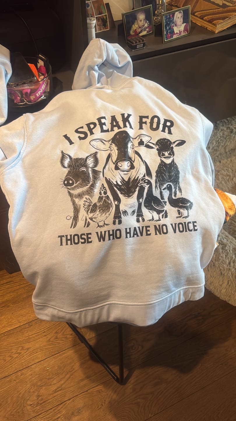 Customer photo review of I speak for those who have no voice - Premium Hoodie