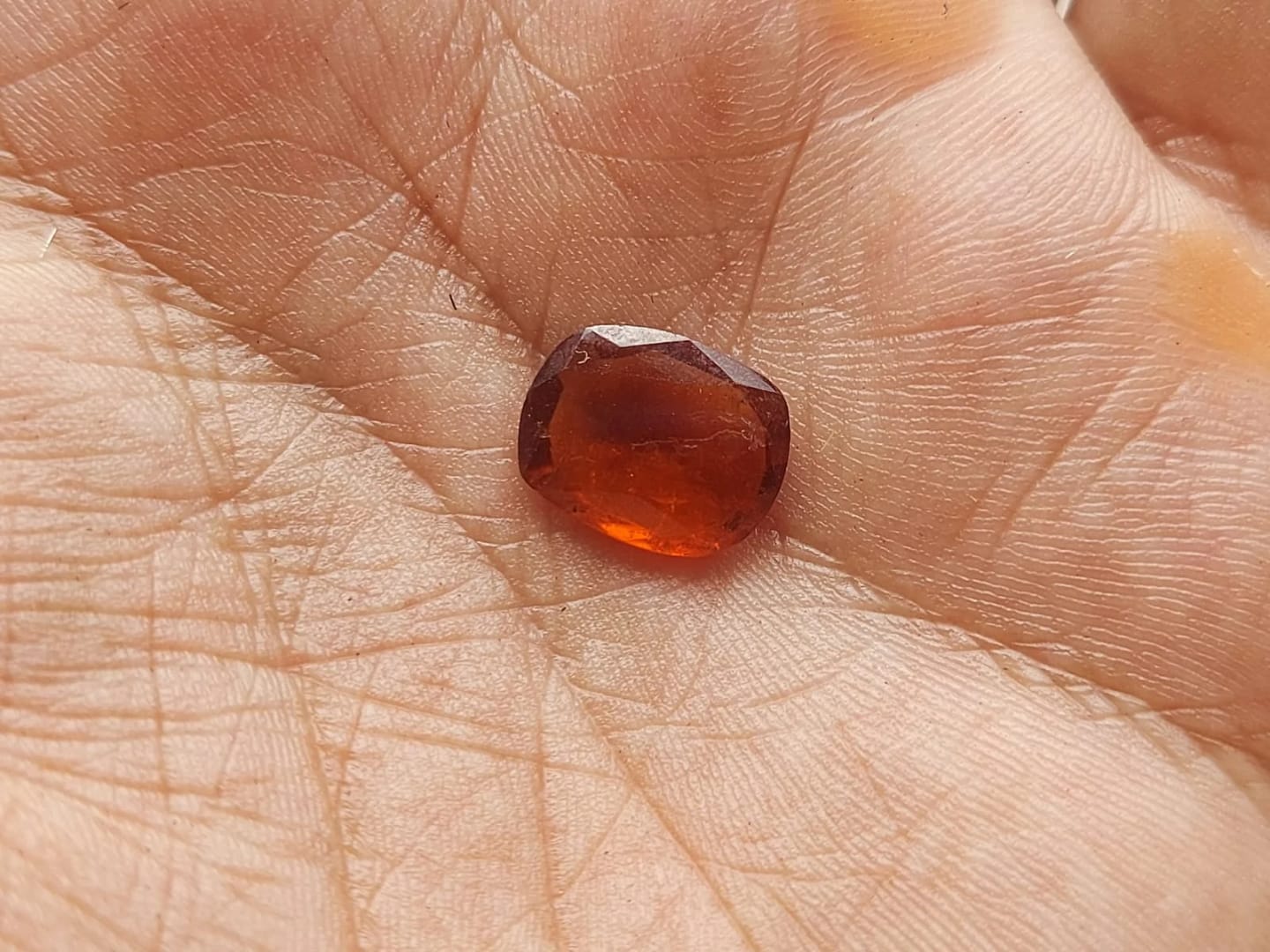 Customer photo review of Natural Gomed Stone (Hessonite) – Certified & Genuine