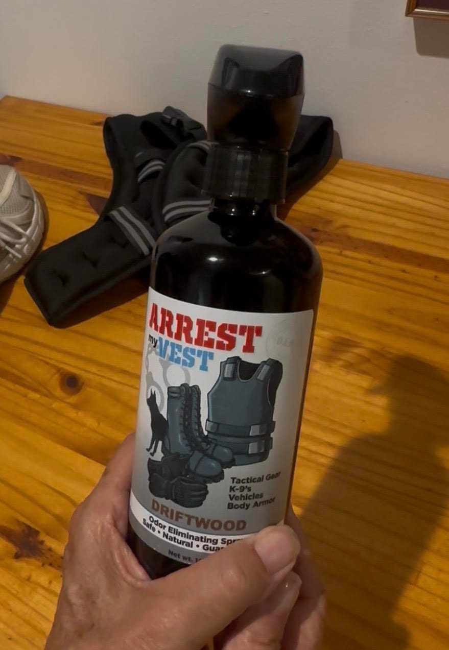 Customer photo review of 16 oz. Vest Odor Eliminator Spray In Fragrance of Choice