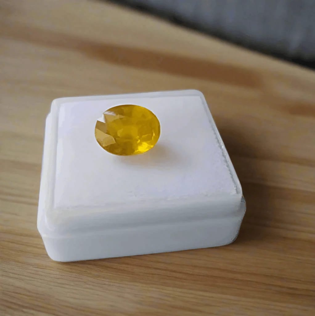 Customer photo review of Natural Yellow Sapphire (Pukhraj) – Bangkok, Certified & Genuine