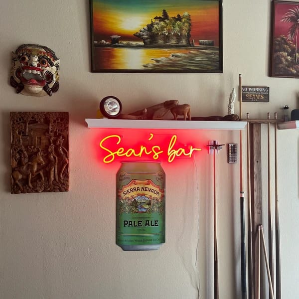 Customer photo review of Custom Neon: Seans bar