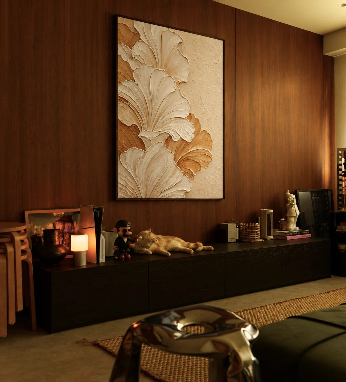 Customer photo review of Textured & Impasto Art｜Ivory Blossom Relief