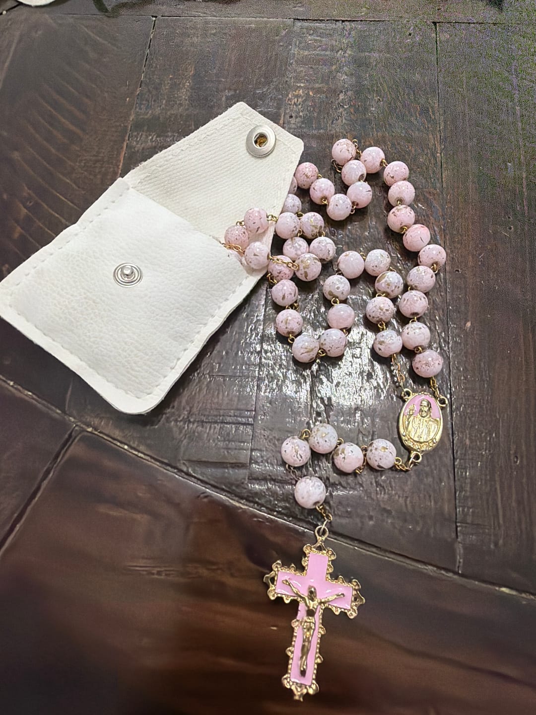 Customer photo review of Genuine Vatican Rosary Case with Pope Francis Signature - Faux Leather