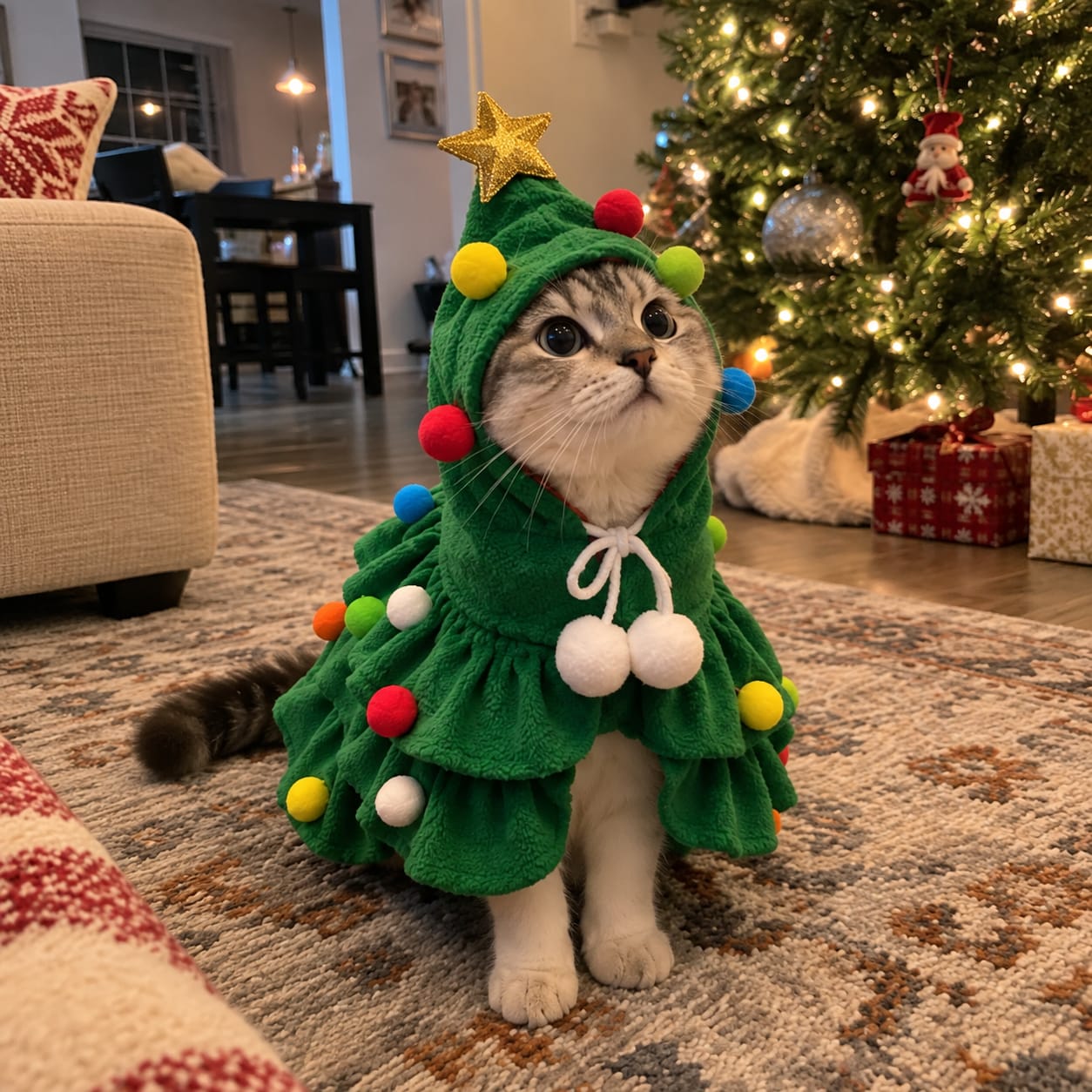 Customer photo review of Christmas Tree Pet Costume