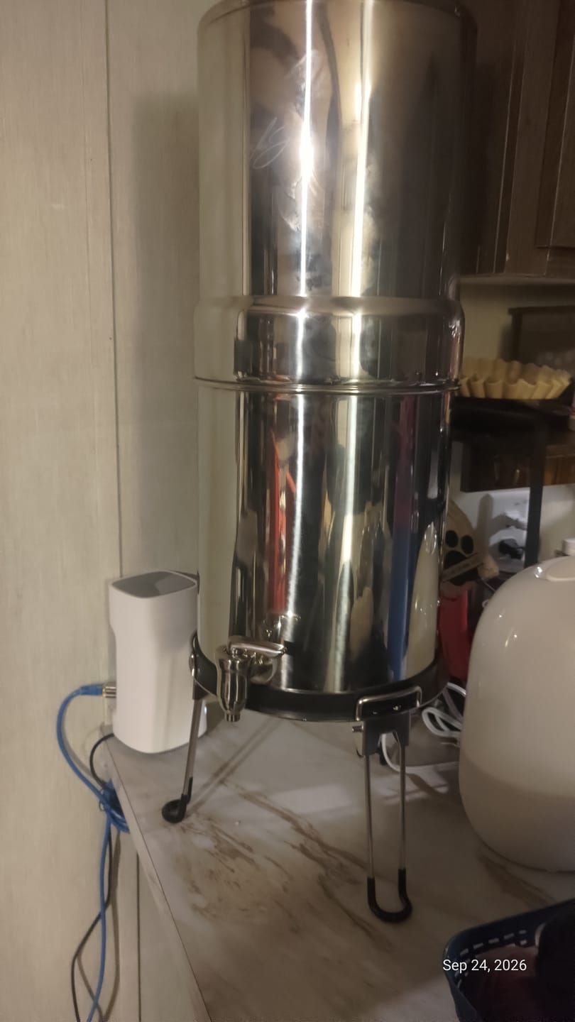 Customer photo review of Dual Carbon Platinum Gravity-Fed Water Filter System