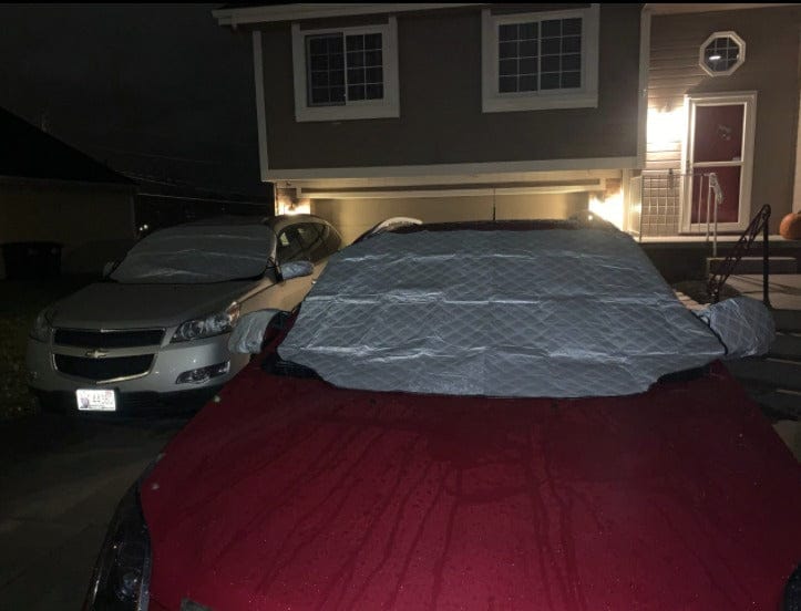 Customer photo review of Magnetic Windshield Cover - All-Season Sun, Snow & Frost Protector for Cars, SUVs & Trucks