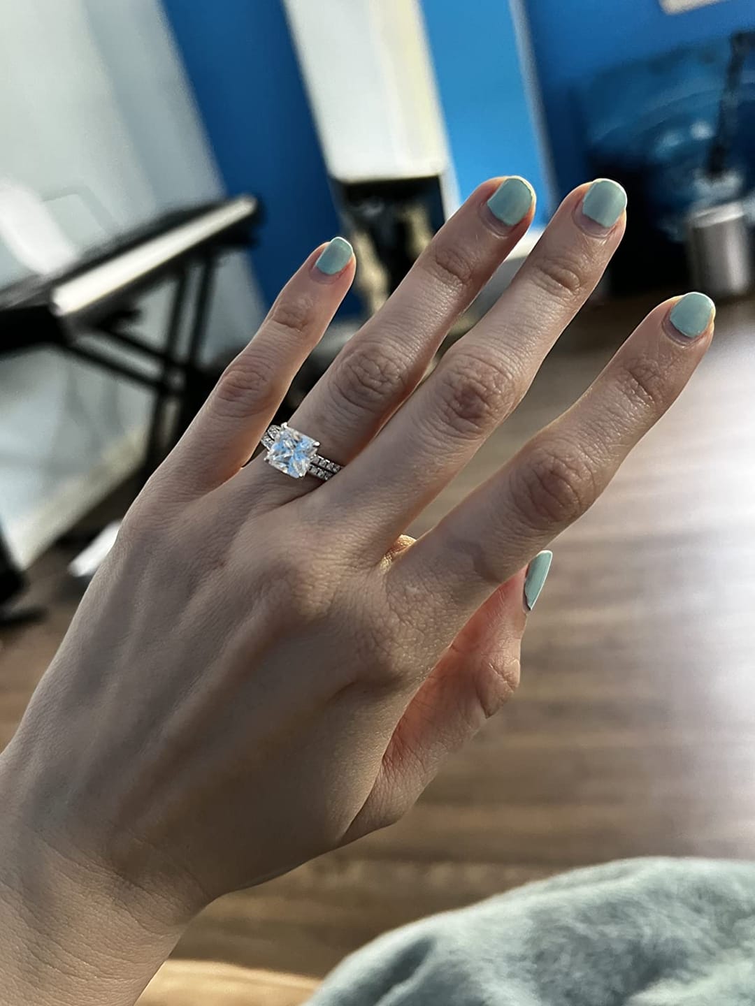 Customer photo review of S925 Square 2.0Ct Princess Cut Wedding Ring Set In Sterling Silver Stackable Ring Set For Women