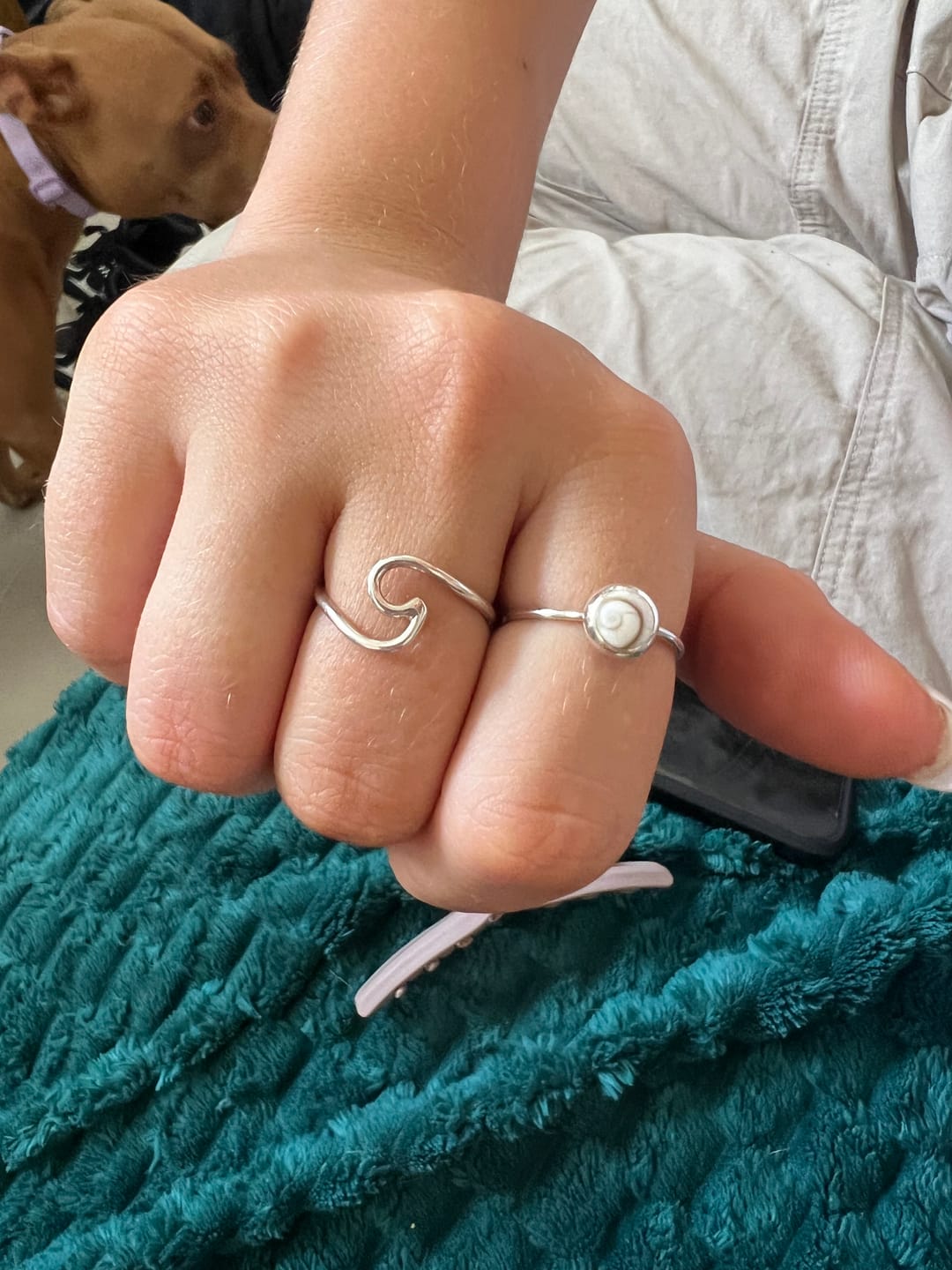 Customer photo review of Dainty Shiva Shell Ring