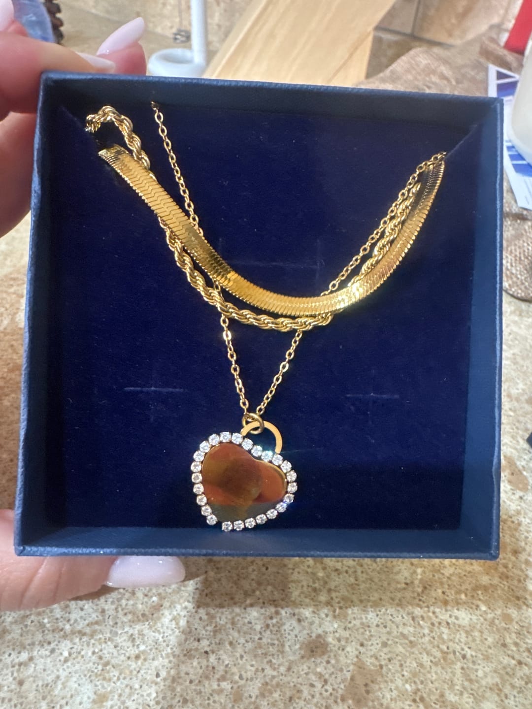 Customer photo review of Collana Cuore Foto Incisa Memory