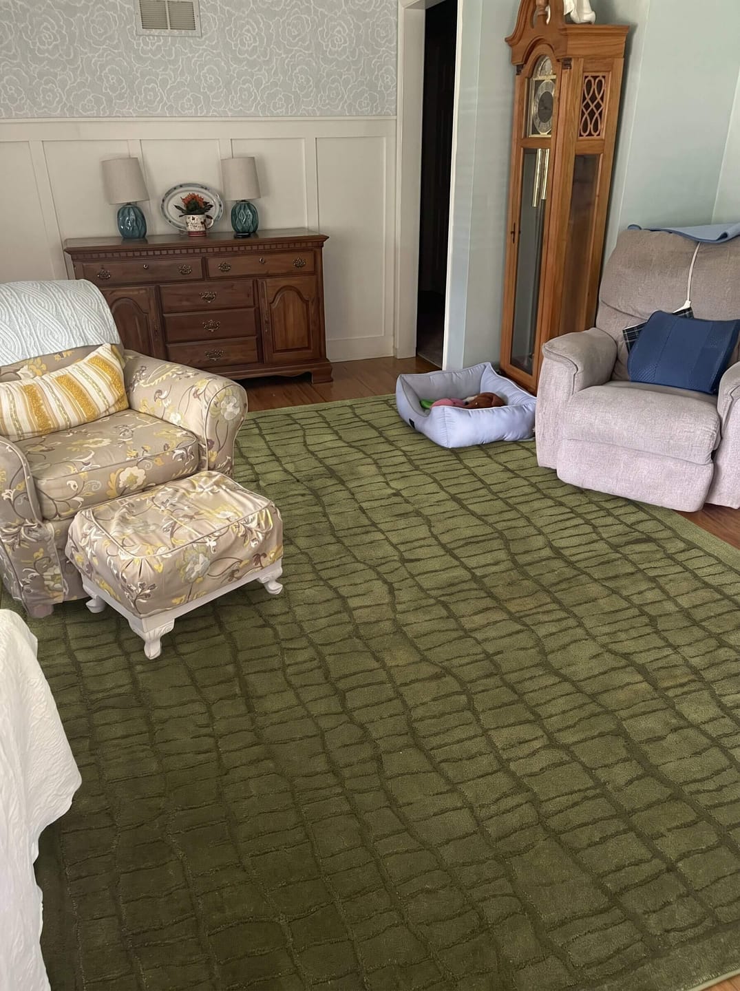 Customer photo review of Veyra Washable Area Rug - Green