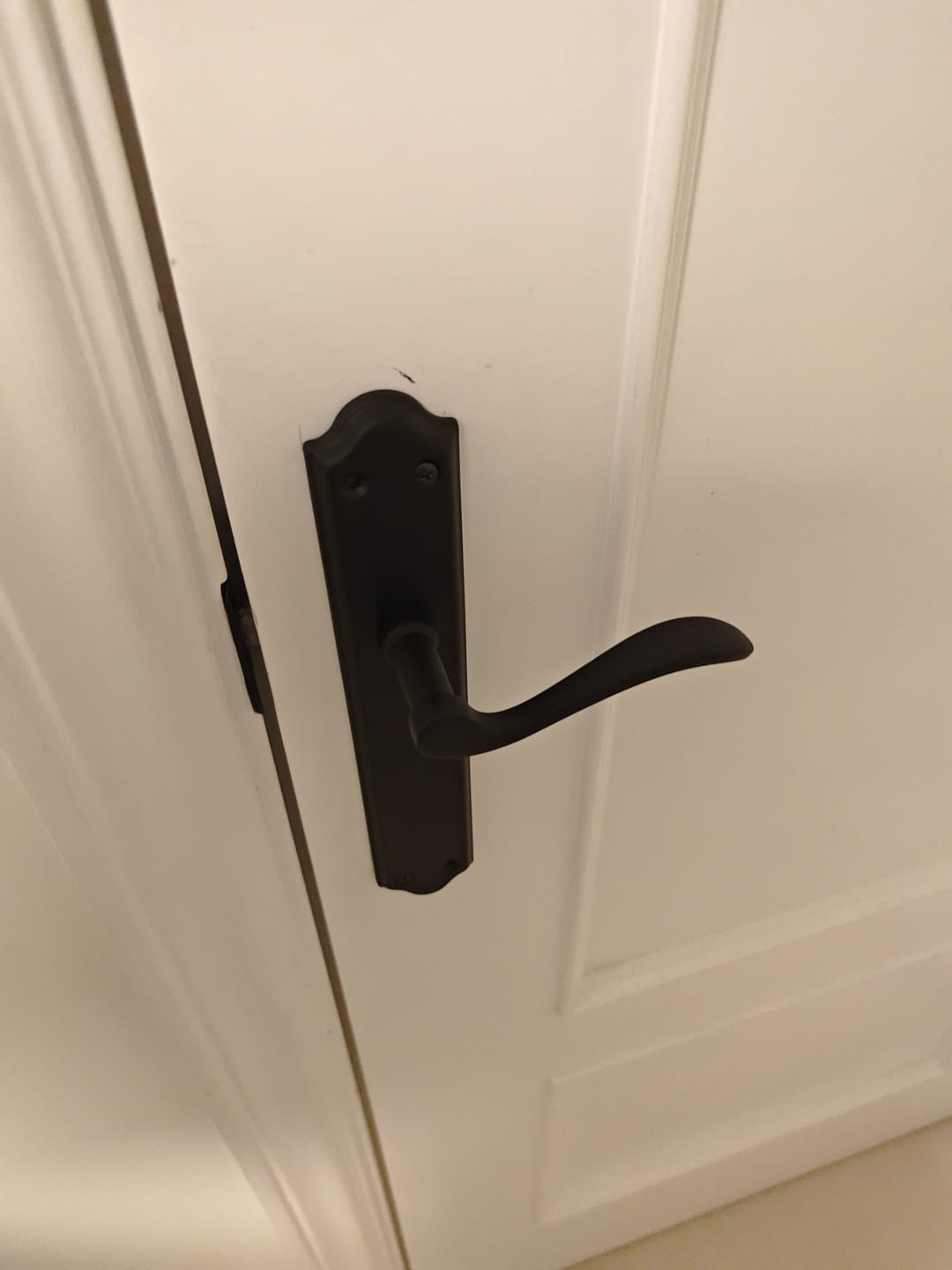 Customer photo review of Manilla modelo '1101' de aluminio con placa en acabado forja negro para puertas