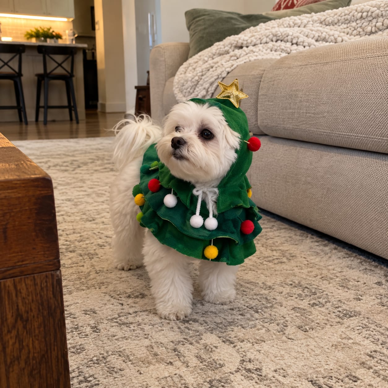 Customer photo review of Christmas Tree Pet Costume