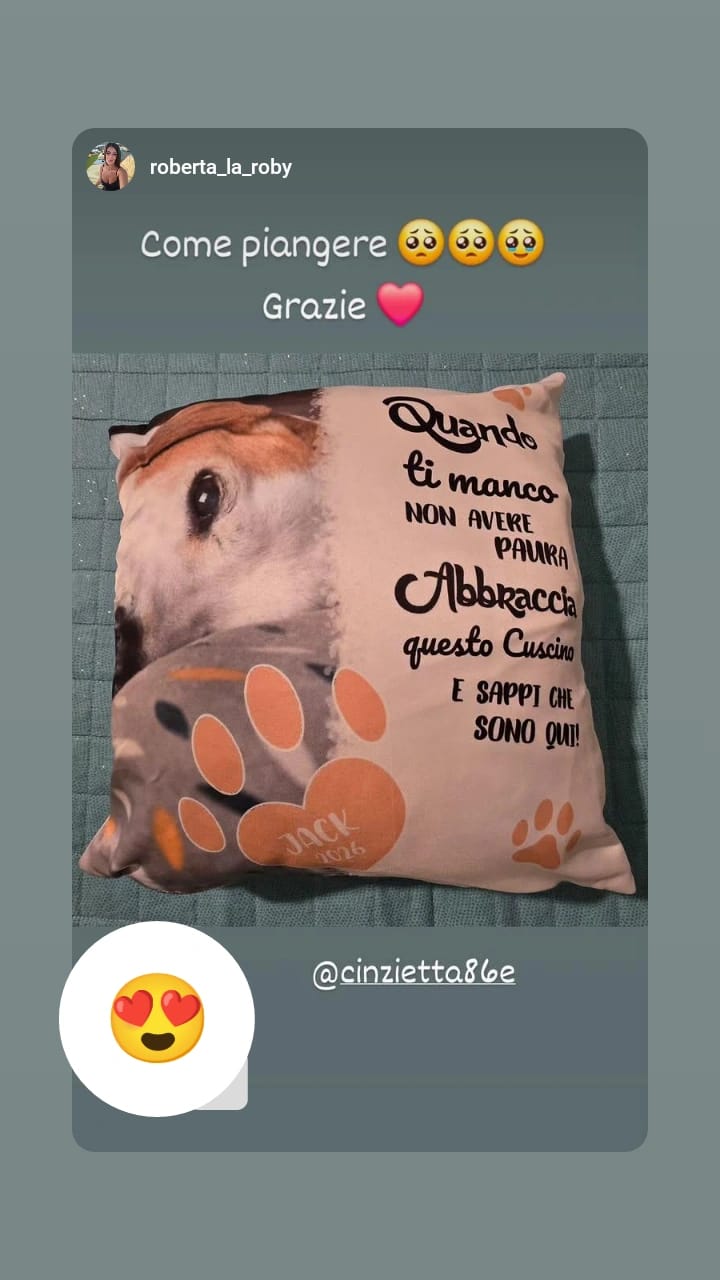 Customer photo review of Quando ti manco - Cuscino personalizzato