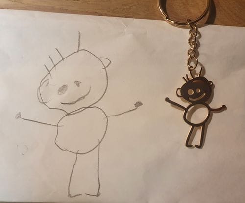 Customer photo review of Schlüsselanhänger aus Kinderzeichnung