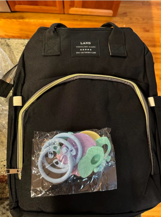 Customer photo review of Mochila Cambiador con Cuna Plegable para Bebé
