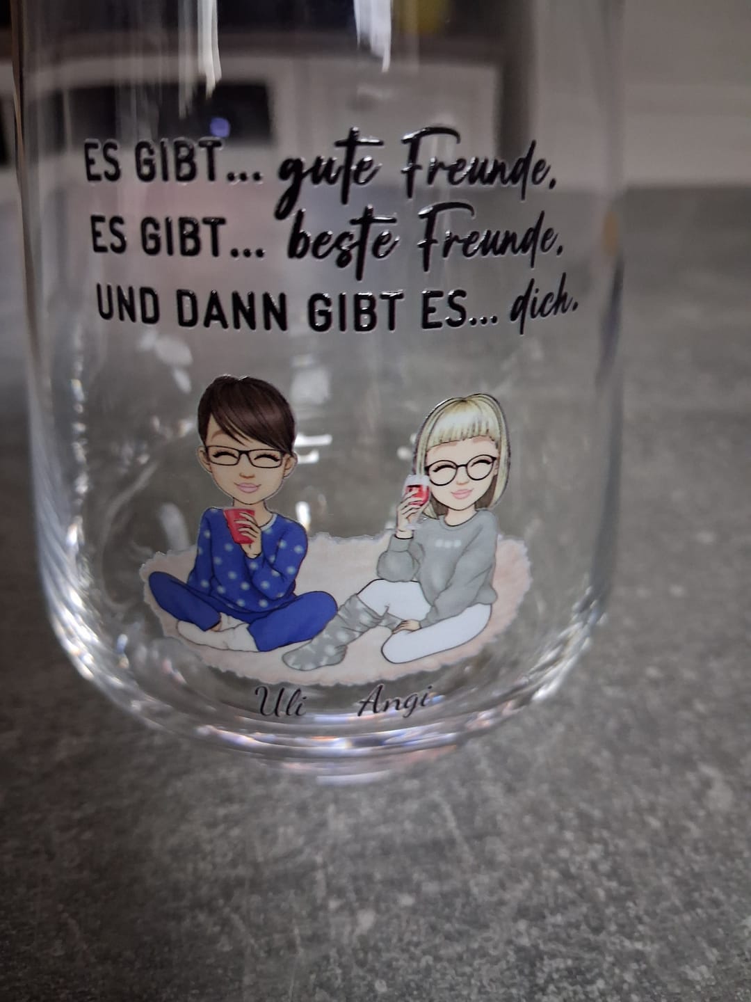 Customer photo review of Herzensmenschen - Personalisierter Glasbecher