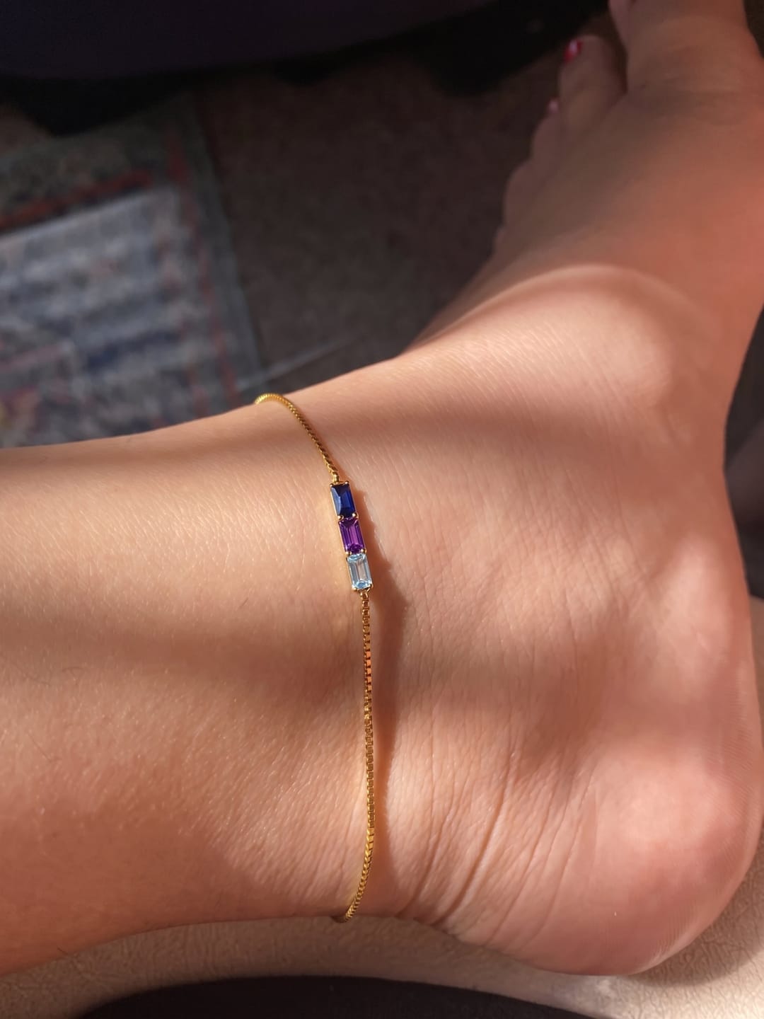 Customer photo review of Zartes Baguette-Geburtsstein-Armband