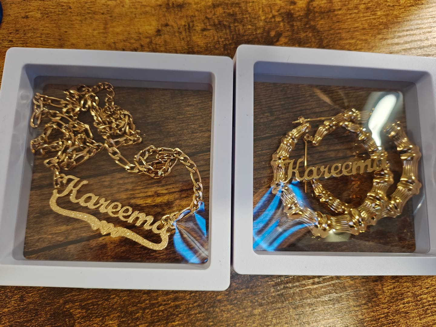 Customer photo review of Diamond Cut Heart Name Necklace
