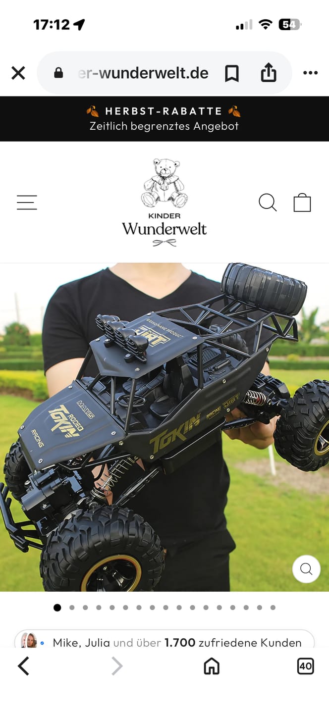 Customer photo review of Ferngesteuerter Offroad Truck RC Auto 4x4 | Allradantrieb Stoßdämpfer Geländewagen 1:12