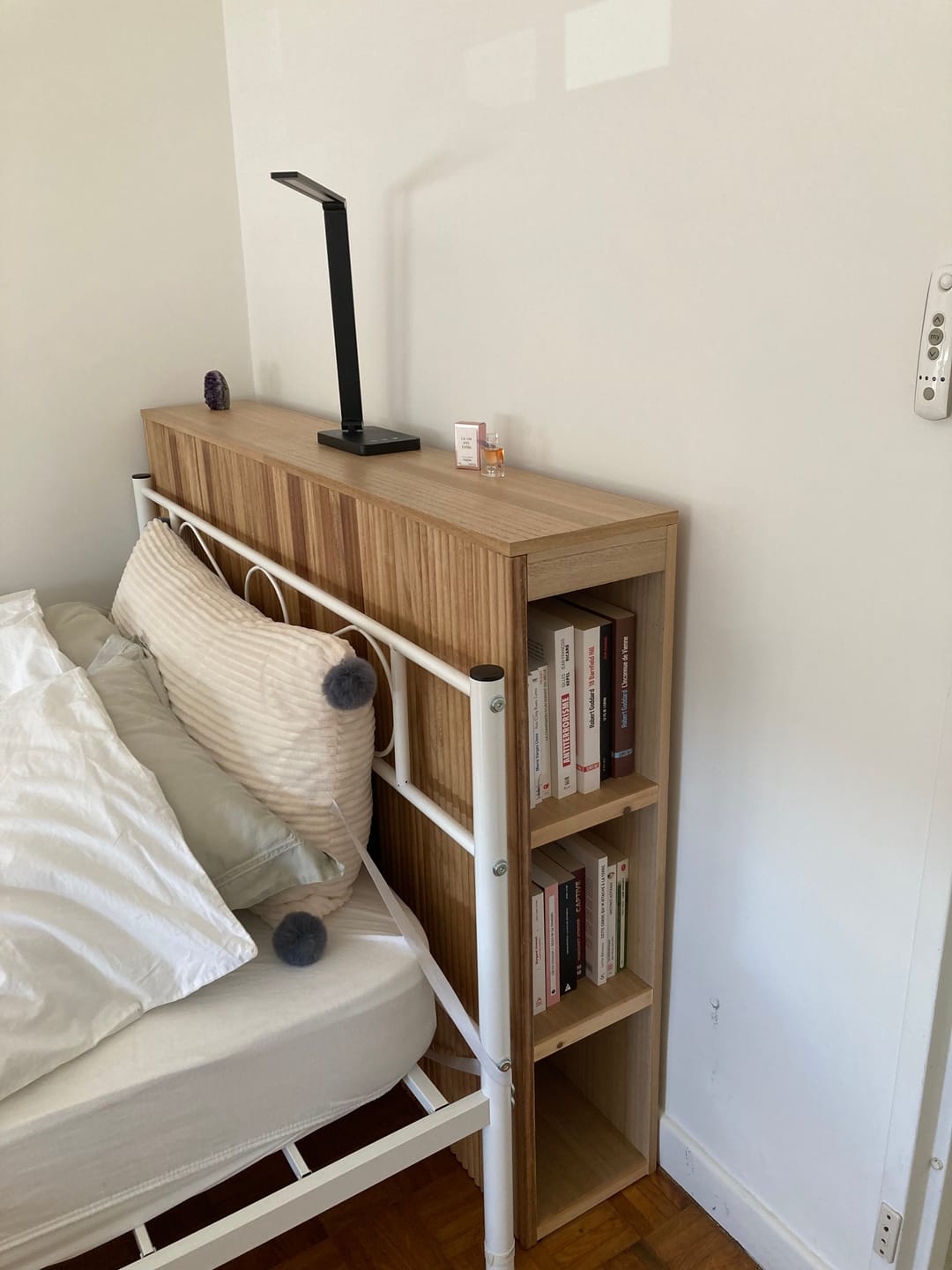 Customer photo review of ESLOV - Tête de lit 140 en bois avec rangements