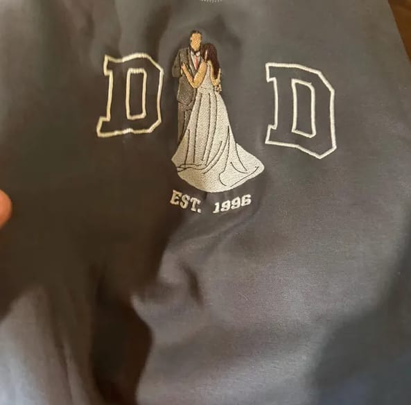 Customer photo review of Custom Photo Embroidered Sweatshirt for DAD