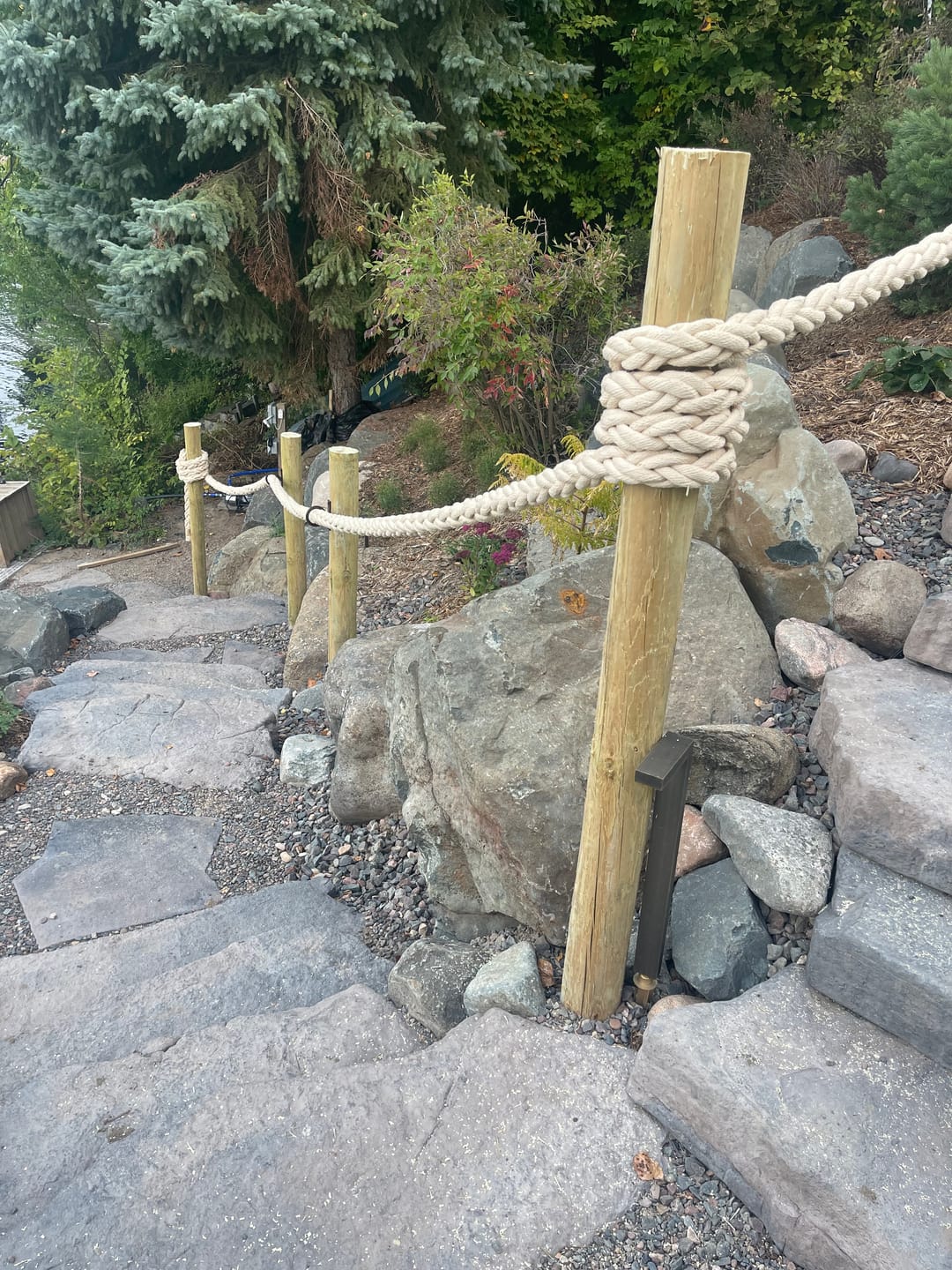 Customer photo review of Heavy Duty Nautical Rope Ring, Narrow Body Fence Rings For Round Posts (3 sizes available)