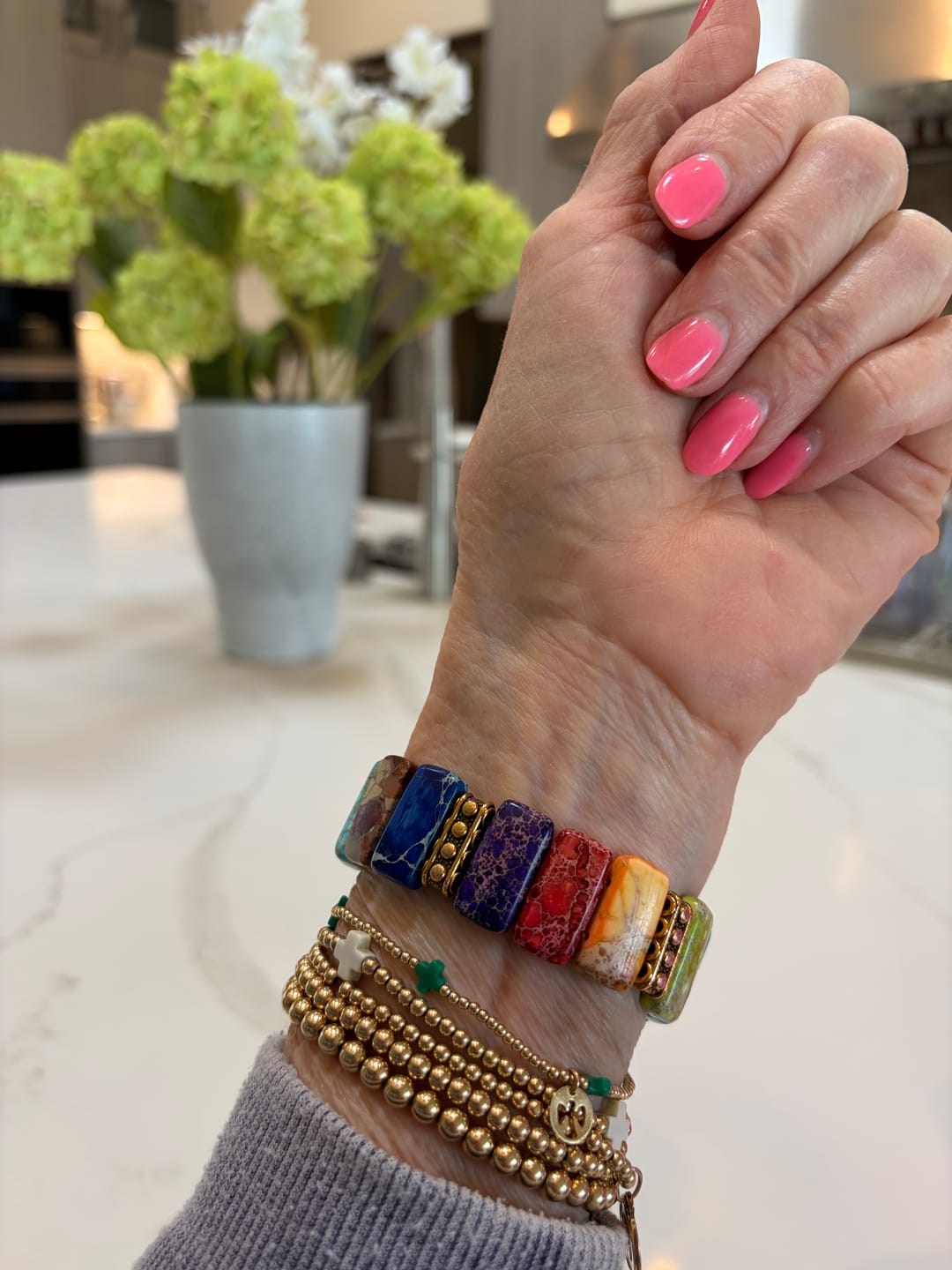 Customer photo review of Chic Chakra Stretch Apple Watch Strap