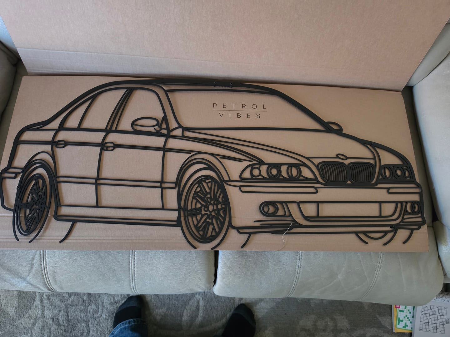 Customer photo review of E39 M5 Angle Silhouette Metal Wall Art