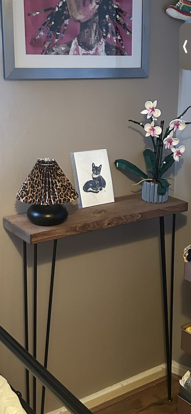 Customer photo review of Console Table 20cm Depth | Hairpin Leg