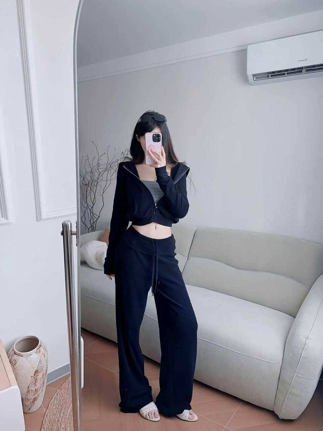 Customer photo review of 0122stepll Low Rise Wide Leg Hoodie Set