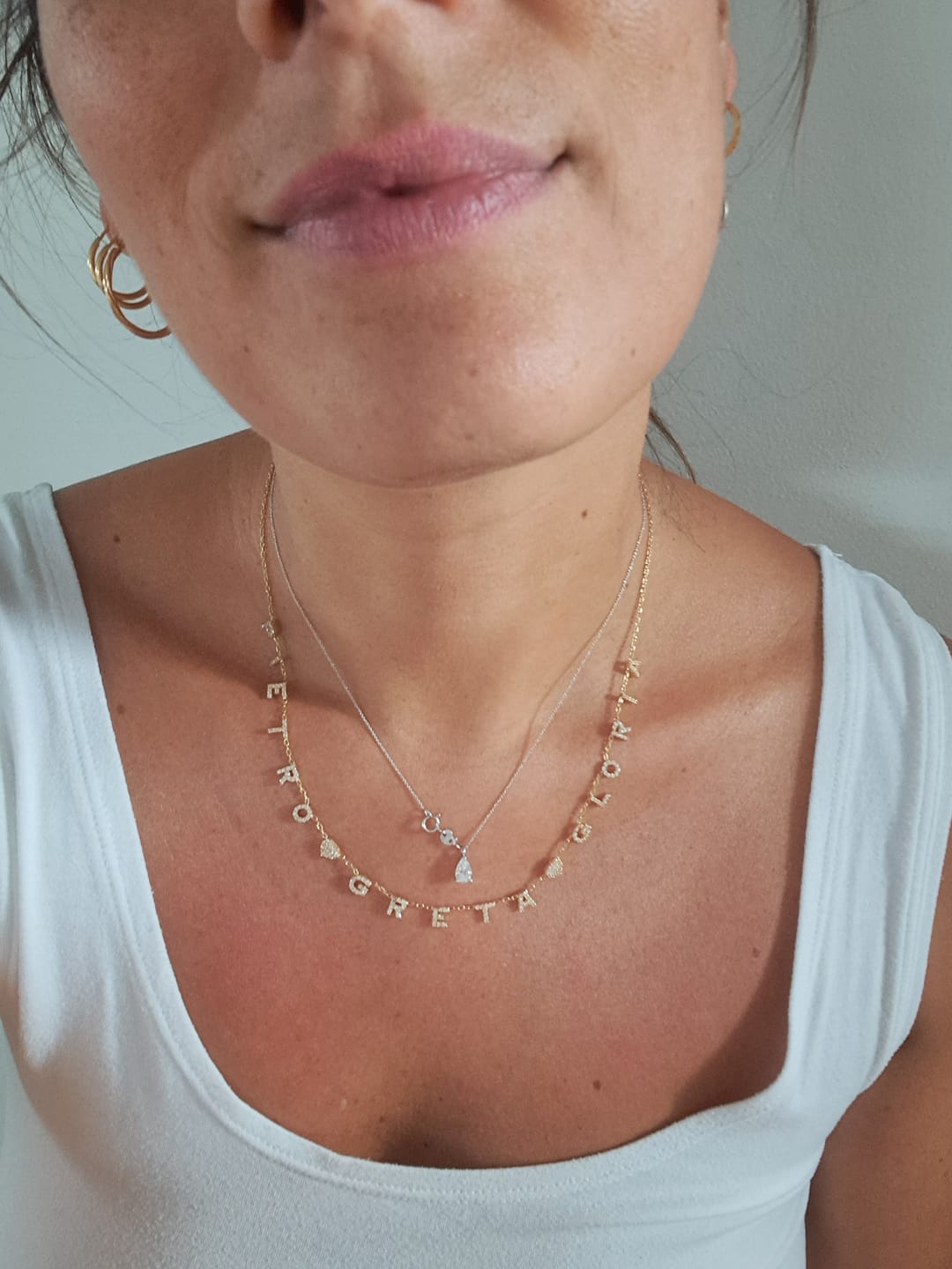 Customer photo review of Collana MINI LETTERS BRIGHT