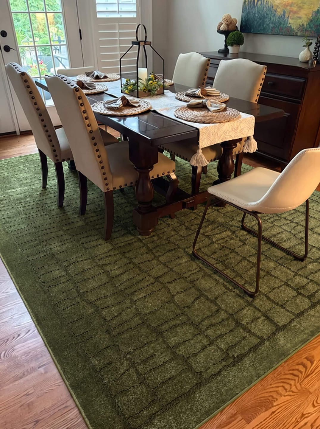 Customer photo review of Veyra Washable Area Rug - Green