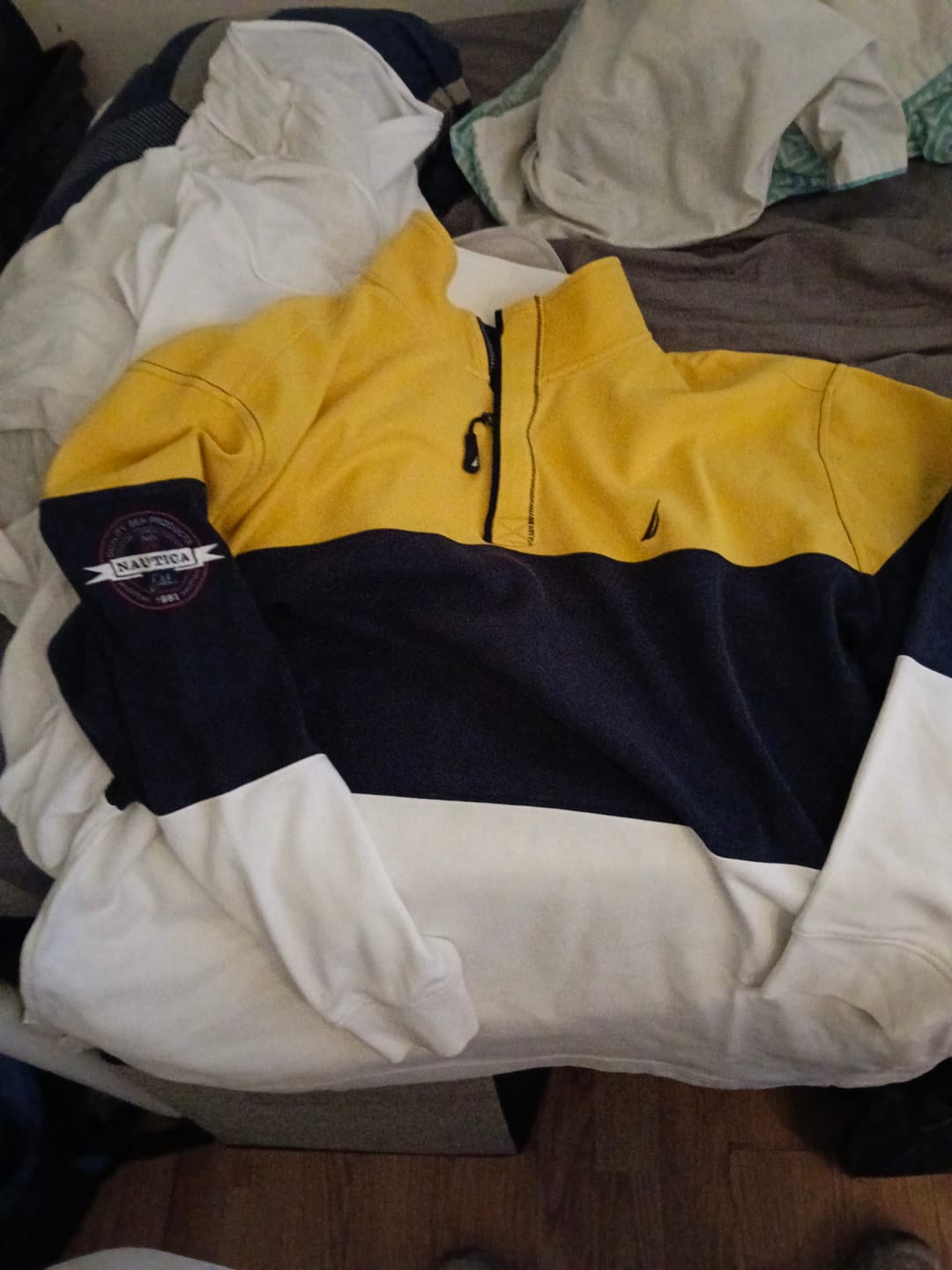 Customer photo review of Nautica Sailing Colourblock 1/4 Zip Sweatshirt - 2000s (XXL)