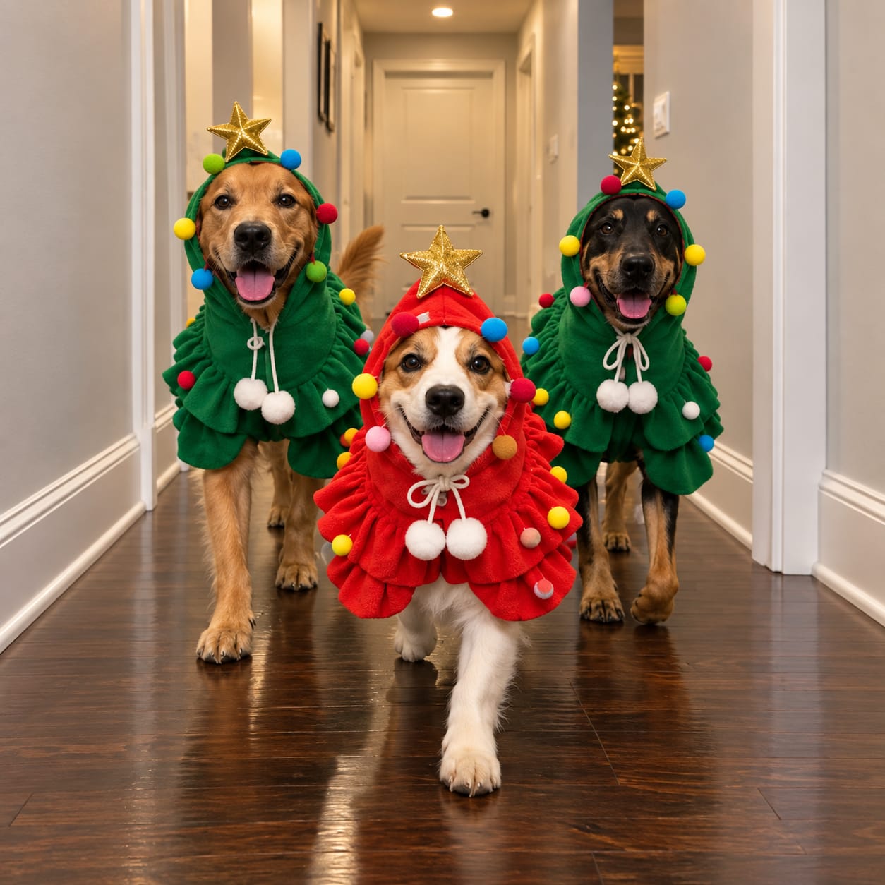 Customer photo review of Christmas Tree Pet Costume