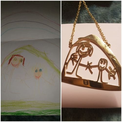 Customer photo review of Schlüsselanhänger aus Kinderzeichnung