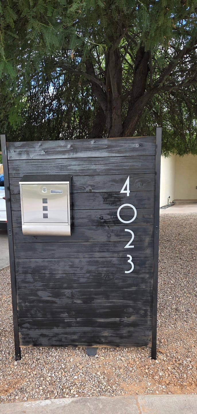 Customer photo review of Custom Metal House Numbers - 20+ Color Options