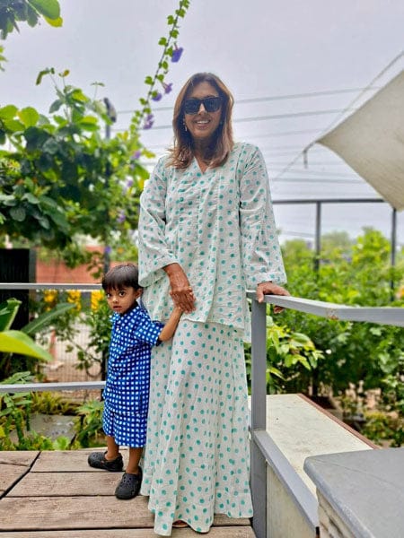 Customer photo review of Burrow Blue Organic Cotton Co-ord Set