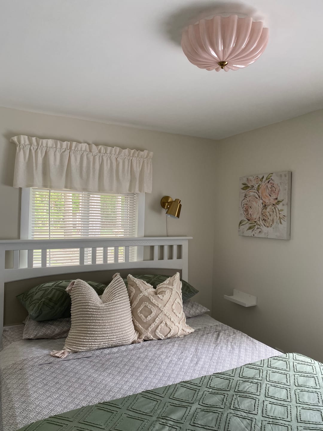Customer photo review of Art Deco Pleated Flower Shine Glass Semi Flush Mount