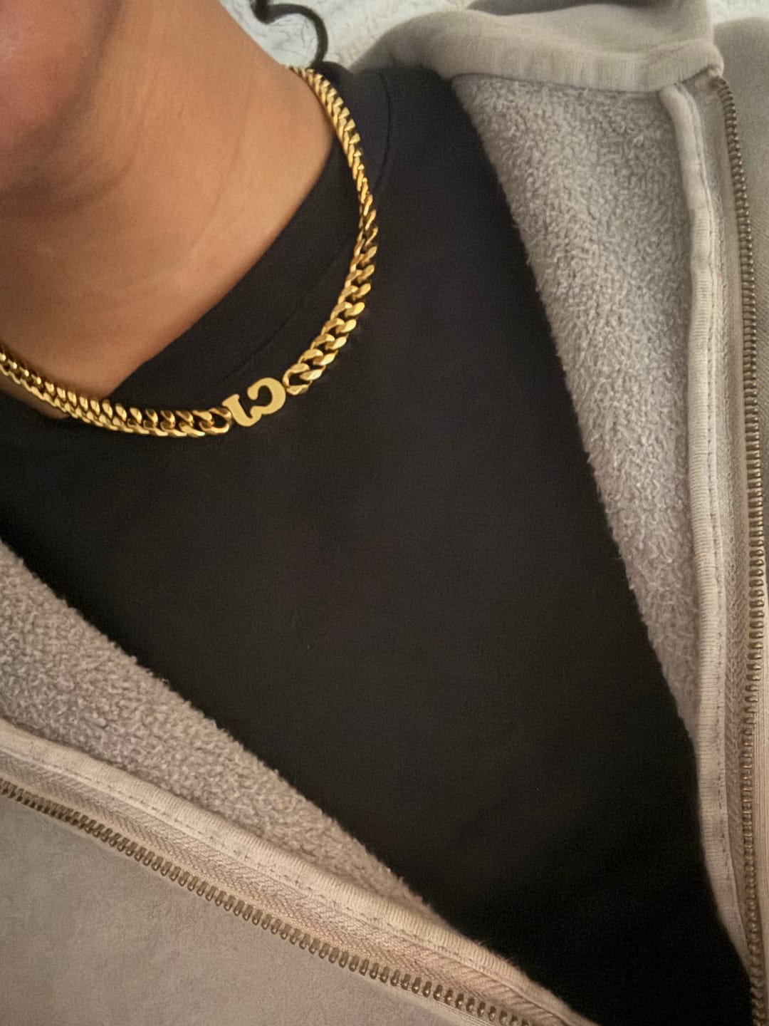 Customer photo review of Initials Choker w/ XL Cuban Chain