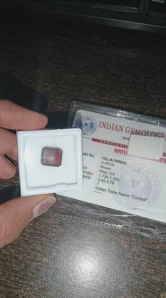 Customer photo review of Natural Gomed Stone (Hessonite) – Certified & Genuine