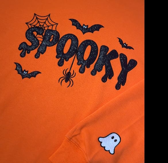 Customer photo review of Personalized Halloween Mama Glitter Embroidered Sweatshirt