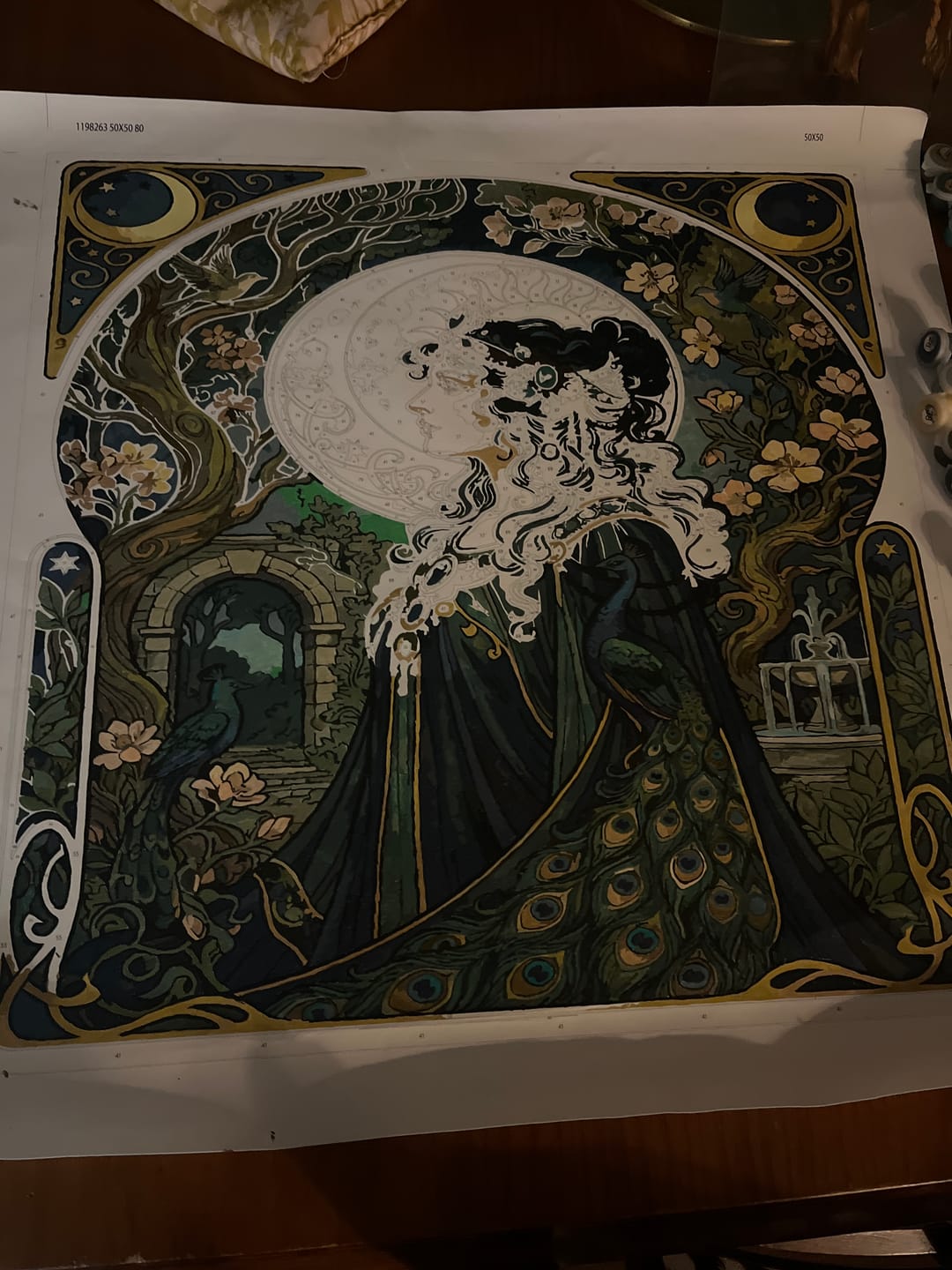 Customer photo review of Moonlit Peacock Empress (Paint by Numbers)