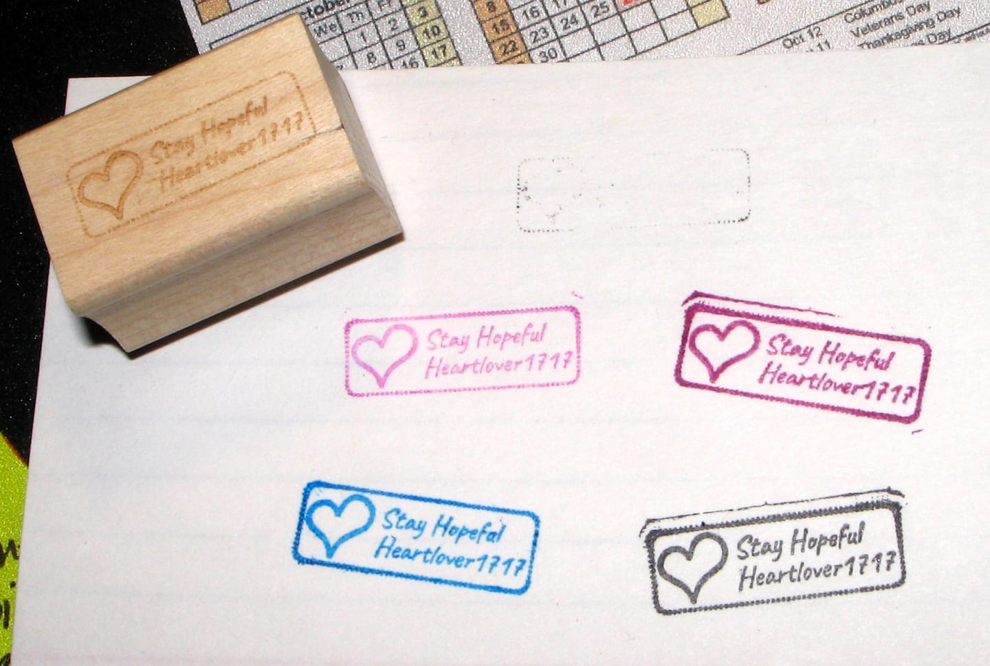 Customer photo review of Rubber Stamp﹘Rectangular Wood Stamp min 1"﹘No handle﹘ US