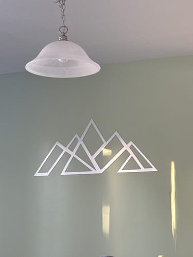 Customer photo review of Geometric Mountains Metal Wall Art – Modern Abstract Wall Decor